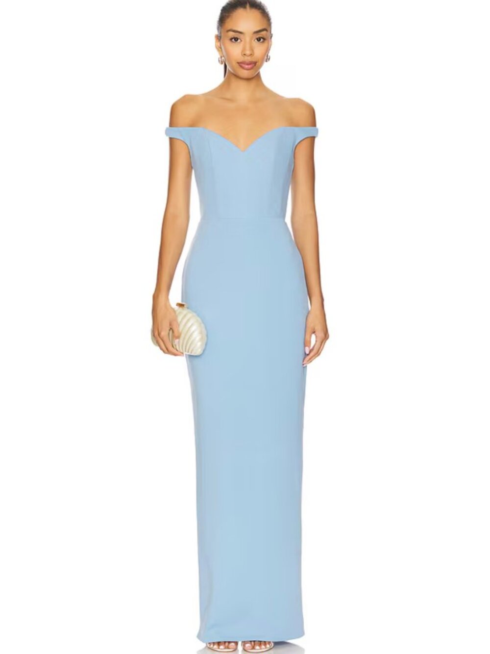 Katie May Reverie Gown FRENCH BLUE off-shoulder size M NWT $348msrp